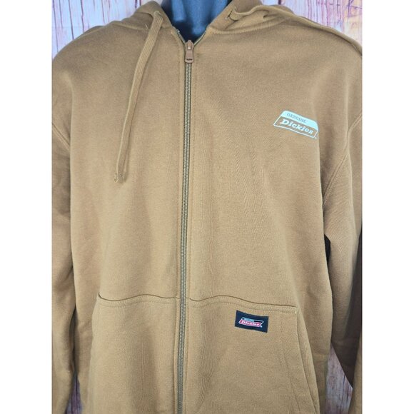 Dickies Mens Tan Full-Zip Hoodie Medium - Picture 3 of 6